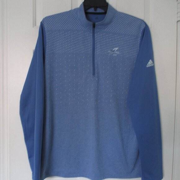 adidas Mens L/S "Indian Wells C.C." (CA) Blue 1/4 Zip Golf Sweater - Size Large - Picture 3 of 3
